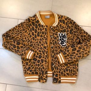 Wesc street wear leopard print snap front jacket